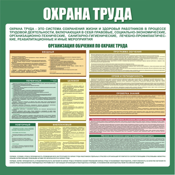 С06 Стенд организация обучения по охране труда (1000х1000 мм, пластик ПВХ 3мм, Прямая печать на пластик) - Стенды - Стенды по охране труда - Магазин охраны труда ohranatruda-shop.ru